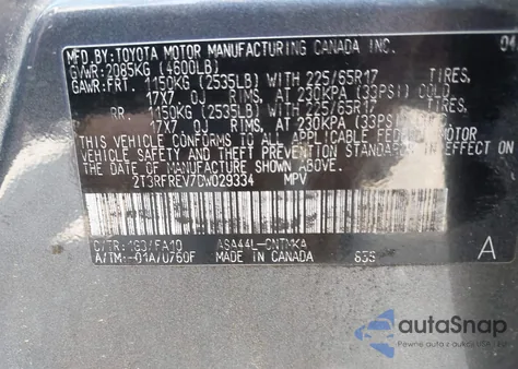 2013 Toyota Rav4 Xle z USA, uszkodzony, nr VIN 2T3RFREV7DW029334